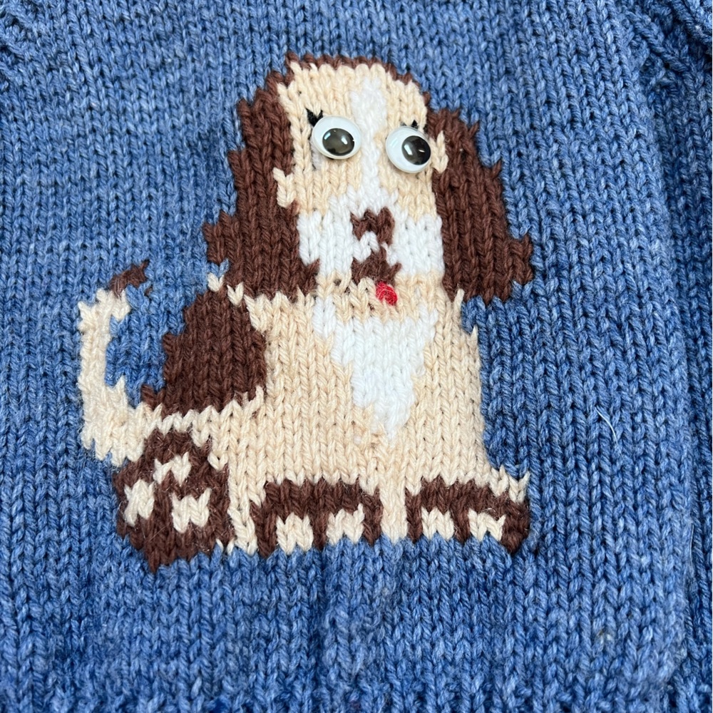 Like New Cardigan Sweater Puppy Dogs Toddler Size 9 Months Baby Blue Unbranded - Picture 6 of 16